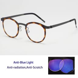 High Quality Pure Titanium Photochromic Anti Blue Light Reading Glasses for Men Woman with Oval Brand Design Presbyopia Glasses