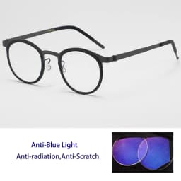 High Quality Pure Titanium Photochromic Anti Blue Light Reading Glasses for Men Woman with Oval Brand Design Presbyopia Glasses