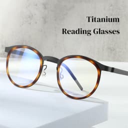 High Quality Pure Titanium Photochromic Anti Blue Light Reading Glasses for Men Woman with Oval Brand Design Presbyopia Glasses