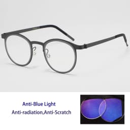 High Quality Pure Titanium Photochromic Anti Blue Light Reading Glasses for Men Woman with Oval Brand Design Presbyopia Glasses