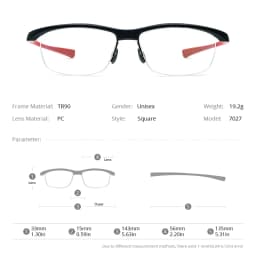 FONEX HONILLESI TR90 Glasses Frame Men Brand Designer Semi Rimless Ultralight Bicycle Eyeglasses Half Rim Sports Eyewear 7027