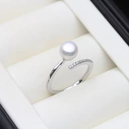 Real Freshwater Natural Black Pearl Rings,Vintage 925 Silver Adjustable Pearl Ring Mother Wife Birthday Gift White Pink Gray