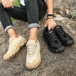 NMen's Outdoor Hiking Shoes Anti Slip Thick Soled Hiking Shoes Comfortable and Durable Walking Boots, Gray Exercise Shoes Tennis