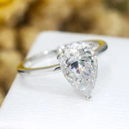 KNOBSPIN 1-4ct Pear Cut Moissanite Engagement Rings for Women D VVS1 Diamond with GRA s925 Sterling Silver Promise Wedding Ring