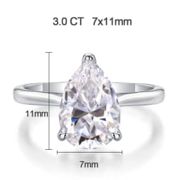 KNOBSPIN 1-4ct Pear Cut Moissanite Engagement Rings for Women D VVS1 Diamond with GRA s925 Sterling Silver Promise Wedding Ring