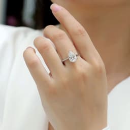 KNOBSPIN 1-4ct Pear Cut Moissanite Engagement Rings for Women D VVS1 Diamond with GRA s925 Sterling Silver Promise Wedding Ring