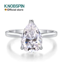 KNOBSPIN 1-4ct Pear Cut Moissanite Engagement Rings for Women D VVS1 Diamond with GRA s925 Sterling Silver Promise Wedding Ring