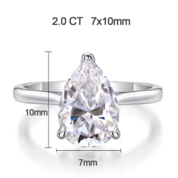 KNOBSPIN 1-4ct Pear Cut Moissanite Engagement Rings for Women D VVS1 Diamond with GRA s925 Sterling Silver Promise Wedding Ring