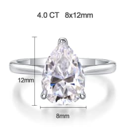 KNOBSPIN 1-4ct Pear Cut Moissanite Engagement Rings for Women D VVS1 Diamond with GRA s925 Sterling Silver Promise Wedding Ring