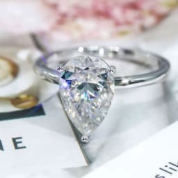 KNOBSPIN 1-4ct Pear Cut Moissanite Engagement Rings for Women D VVS1 Diamond with GRA s925 Sterling Silver Promise Wedding Ring