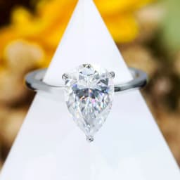 KNOBSPIN 1-4ct Pear Cut Moissanite Engagement Rings for Women D VVS1 Diamond with GRA s925 Sterling Silver Promise Wedding Ring