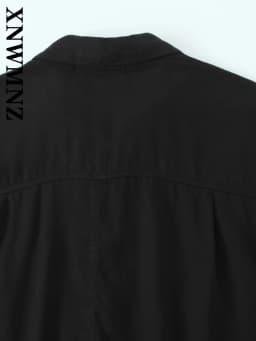 XNWMNZ 2025 Summer Women Clothing Casual Simple Turn-down Collar Short Sleeve Short Pants Fashion Jumpsuit Commuting High Waist