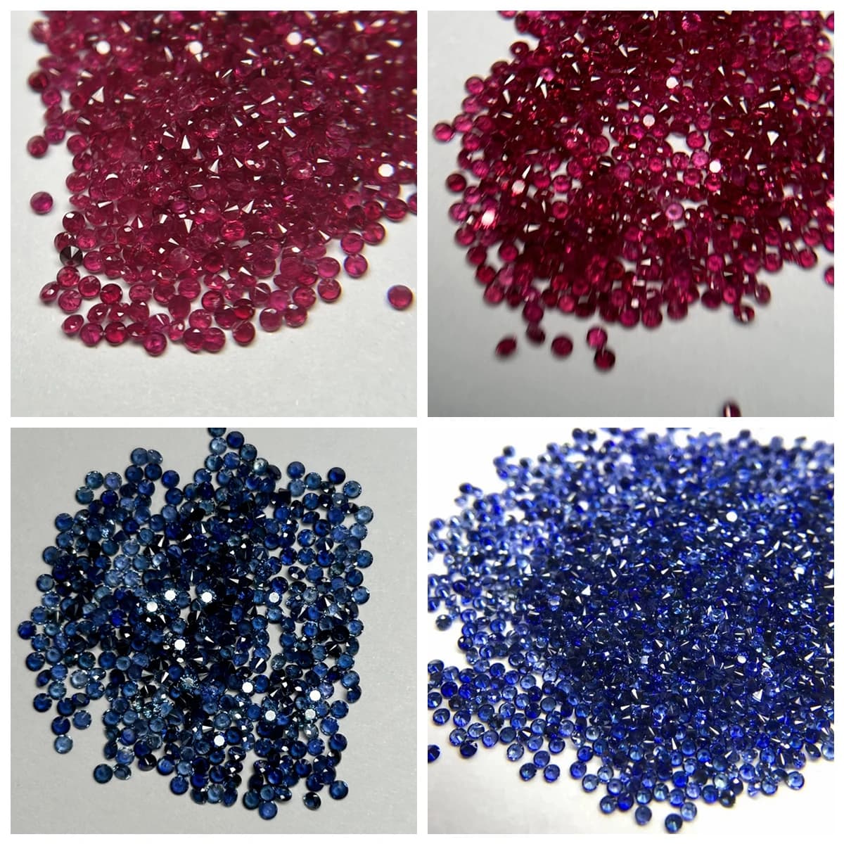 Mosangna A Quality Brilliant Cut Round 0.8-3mm 100% Natural Red Ruby Blue Sapphire Pirce Per Carat