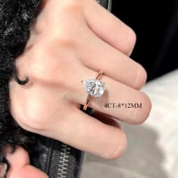 COSYA 1-4CT Pear Cut Moissanite Ring/Necklace for Women 925 Silver Plated 18K Gold Waterdrop Solitaire Wedding Band Fine Jewelry