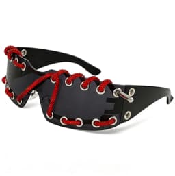 Punk Y2k sunglasses women Frameless  Sunglasses Crystal Chain One-piece Party Shades Bling Streetwear Luxury Accessories