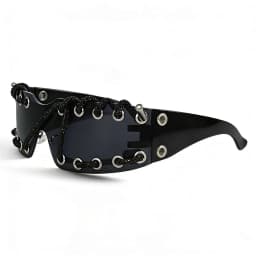 Punk Y2k sunglasses women Frameless  Sunglasses Crystal Chain One-piece Party Shades Bling Streetwear Luxury Accessories