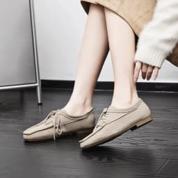 AIYUQI 2026 Women's Loafers Cow Suede Square Toe Flat Shoes For Women Large Size Shallow Mouth Soft Sole Female Moccasins