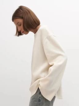 Original Backless O-neck Cotton Knit Sweater Autumn and Winter Women Simple Loose Soft Warm Elastic Daily Office Casual Sweater