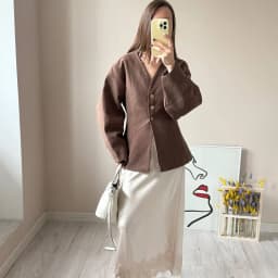 Spring 2026 Women's Chocolate Blazer Fashion Basic Jacket in Tussah Silk Yellowish Orange Coffee Color Trendy Outerwear