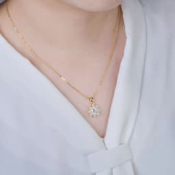 Lnngy Exquisite Sunflower Pendant Necklace Certificated 8MM Moissanite Diamond Necklaces for Women Timeless Style Jewelry