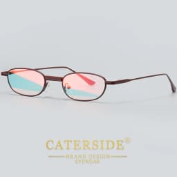CATERSIDE Men's Hip Hop Sunglasses Premium Metal Small Frame Women's Travel Business Party Holiday Gift Decorative Glasses UV400