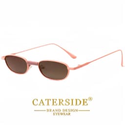 CATERSIDE Men's Hip Hop Sunglasses Premium Metal Small Frame Women's Travel Business Party Holiday Gift Decorative Glasses UV400
