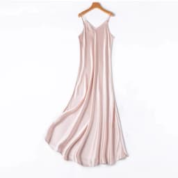 2026 Women's Fashion New 21MM 100% Natural Mulberry Silk Plain Satin Extended French Sexy Adjustable Shoulder Strap Solid Dress
