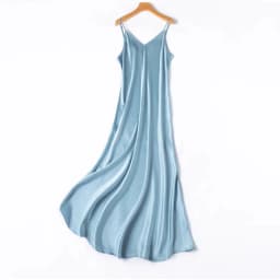 2026 Women's Fashion New 21MM 100% Natural Mulberry Silk Plain Satin Extended French Sexy Adjustable Shoulder Strap Solid Dress