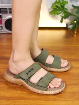 Bubuk Men's First-Layer Cowhide Sports Slippers, Stylish Slip-On Outdoor Beach Sandals, Breathable Summer Shoes for Men, with Arch Support, Suitable for Travel and Hiking