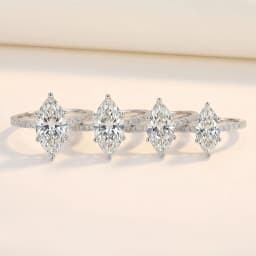TEZZC 3CT Marquise Cut Moissanite Ring S925 Silver Gold Plated Engagement Wedding Band Lab Diamond Promise Rings For Women