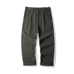 OKONKWO B01 Lumberjack Striped Canvas Full Length Casual Work Pants Durable Everyday Wear Fashionable Outdoor Trouser for Men