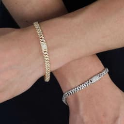 Nuoya 6MM VVS1 Moissanite Iced Out Bracelet Hip Hop Jewelry Silver Plated Brass Cuban Link Chain Bracelet for Female Wholesale