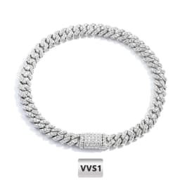 Nuoya 6MM VVS1 Moissanite Iced Out Bracelet Hip Hop Jewelry Silver Plated Brass Cuban Link Chain Bracelet for Female Wholesale