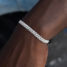Nuoya 6MM VVS1 Moissanite Iced Out Bracelet Hip Hop Jewelry Silver Plated Brass Cuban Link Chain Bracelet for Female Wholesale
