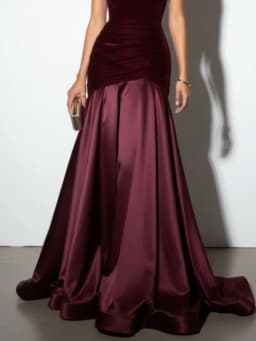 Yeezzi 2026 New Women One-Shoulder Floor-length Formal Evening Gown Elegant Velvet Patchwork Pleated High-low Party Maxi Dresses