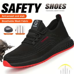 Anti-Smash Puncture-Proof Indestructible Mining Boots Steel Toe Safety Shoes Men Rubber Sole Safety Work Boots For Men Shoes