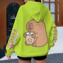 Cartoon Capybara Design Hoodies Women Men Long Sleeve Sweatshirt Spring Autmn Fun Animal Capybara Pullover Girls Cute Hoody