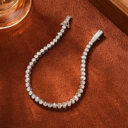 Lnkry Sparkling Round Bezel 2.5mm Moissanite Tennis Bracelet For Women Korean INS 14K Gold Filled Chain Bracelet Jewelry Gifts