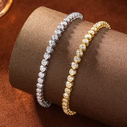 Lnkry Sparkling Round Bezel 2.5mm Moissanite Tennis Bracelet For Women Korean INS 14K Gold Filled Chain Bracelet Jewelry Gifts