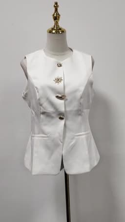 TWOTWINSTYLE Solid Spliced Button Slimming Vests For Women O Neck Sleeveless Tunic Temperament Vests Female Fashion Style New