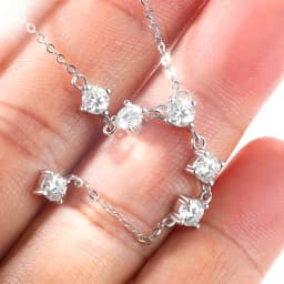Smyoue 4mm Tassel Necklace Moissanite Pendant Round Cut Sparkling Neck Chain Girls Christmas Gift 925 Sterling Silver Plated 18K