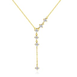 Smyoue 4mm Tassel Necklace Moissanite Pendant Round Cut Sparkling Neck Chain Girls Christmas Gift 925 Sterling Silver Plated 18K