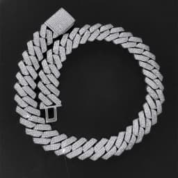 Hip Hop Jewelry 20mm Thick Cuban Link Chain Crystal Miami Gold Silver Two Color Iced Out CZ Cuban Chain Necklace