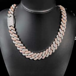 Hip Hop Jewelry 20mm Thick Cuban Link Chain Crystal Miami Gold Silver Two Color Iced Out CZ Cuban Chain Necklace