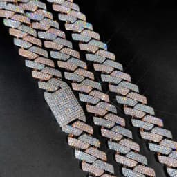 Hip Hop Jewelry 20mm Thick Cuban Link Chain Crystal Miami Gold Silver Two Color Iced Out CZ Cuban Chain Necklace