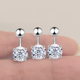 Sexy 0.3ct To 3ct Moissanite Belly Button Ring With Certificate 100% Silver 925 Navel Bully Piercing Body Jewellery Luxury Gift