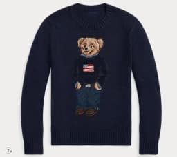 Embroidered Cartoon Bear Y2K Long Sleeve Sweater