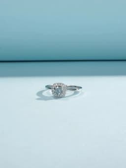 MODIAN D Color Gray Moissanite Rings 925 Sterling Silver Fashion Sparkle Square Halo Ring For Women Wedding Fine Jewelry Gift