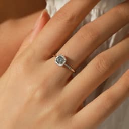 MODIAN D Color Gray Moissanite Rings 925 Sterling Silver Fashion Sparkle Square Halo Ring For Women Wedding Fine Jewelry Gift
