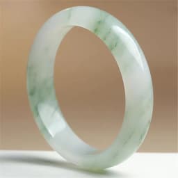 Ice Transparent Tianshan Jade Bracelet Wide Strip Flower Bracelet for Girlfriend